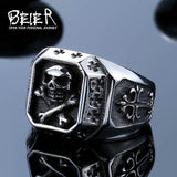 Beier  Stainless Steel ring  biker Ring skull Man's special copper fashion jewelry