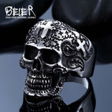 Beier Stainless Steel ring high quality fashion biker skull ring personality men jewelry