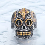 BEIER Cool Men's Gothic Carving Skull Ring For Man Stainless Steel High Quality Detail Biker Skull Jewelry