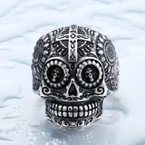 BEIER Cool Men's Gothic Carving Skull Ring For Man Stainless Steel High Quality Detail Biker Skull Jewelry