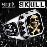 Beier  Stainless Steel ring  biker Ring skull Man's special copper fashion jewelry