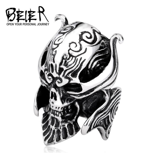 Cool Huge Biker War Skull Ring Garo Stainless Steel Japan Hot Biker Man Jewelry Ring  BR8-166