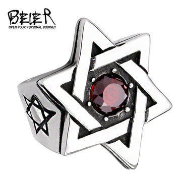 Star of David Stainless Steel Ring 2016 New Jewelry Wholesale Factory Price