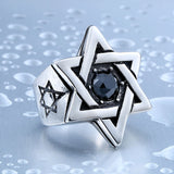 Star of David Stainless Steel Ring 2016 New Jewelry Wholesale Factory Price